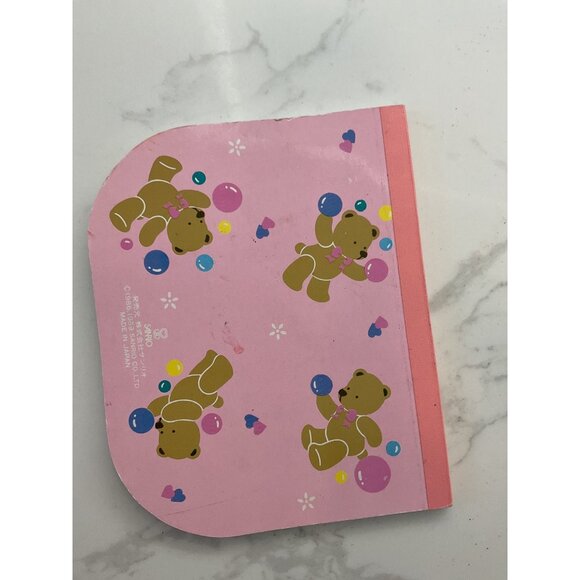 1988 Sanrio Tweedle Dee Dee Bear Baby Pink Teddy Bear Design Pocket Notebook - Picture 2 of 3